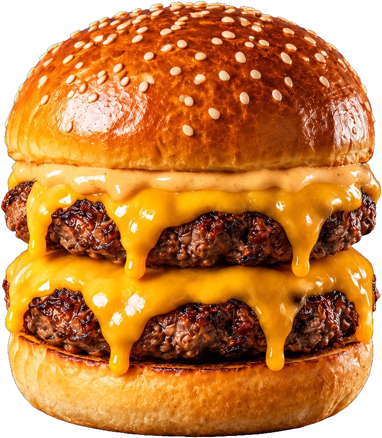 Double Cheese Burger mit Halal-Rindfleisch – EAT IT Salzburg